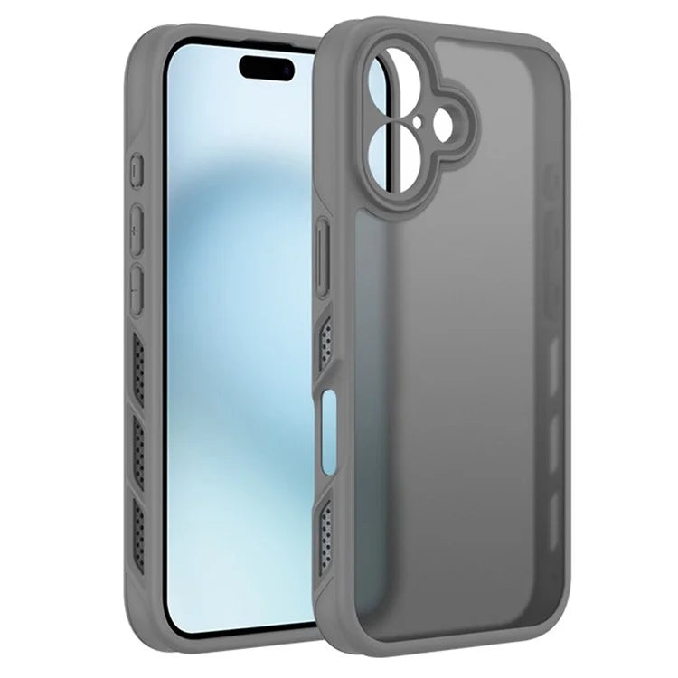 For iPhone 16 Plus Case PC+TPU Translucent Matte Skin-Feel Phone Case Heat Dissipation