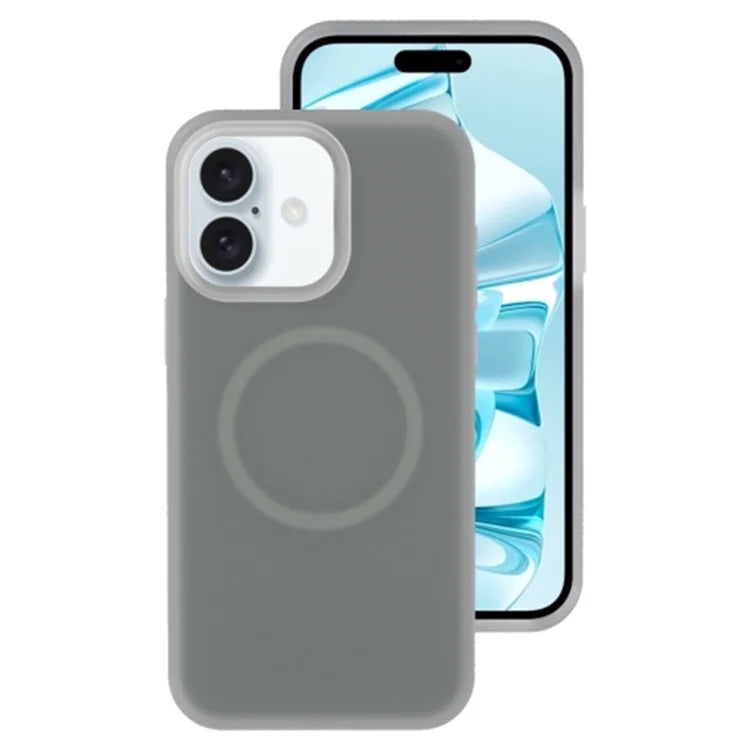 For iPhone 16 Plus Magnetic Case Liquid Silicone Shockproof Phone Cover