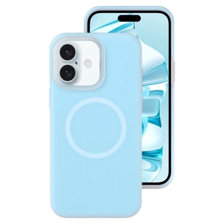 For iPhone 16 Plus Magnetic Case Liquid Silicone Shockproof Phone Cover