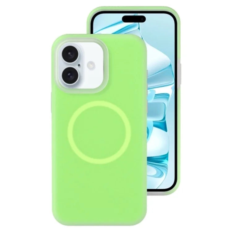 For iPhone 16 Plus Magnetic Case Liquid Silicone Shockproof Phone Cover
