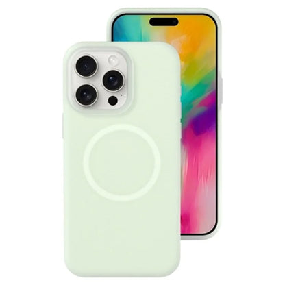 For iPhone 16 Pro Magnetic Case Liquid Silicone Shockproof Phone Cover