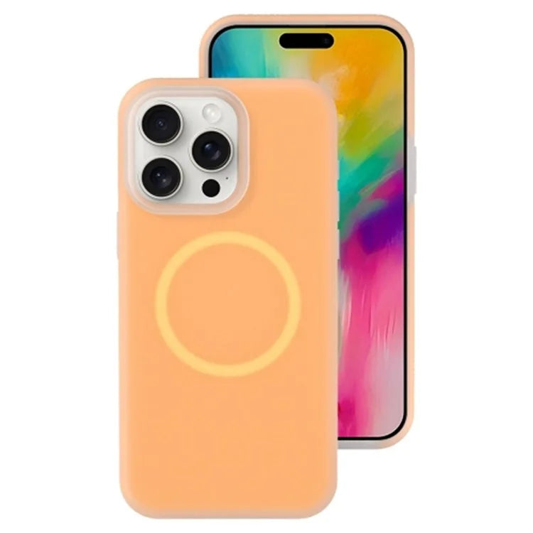 For iPhone 16 Pro Magnetic Case Liquid Silicone Shockproof Phone Cover