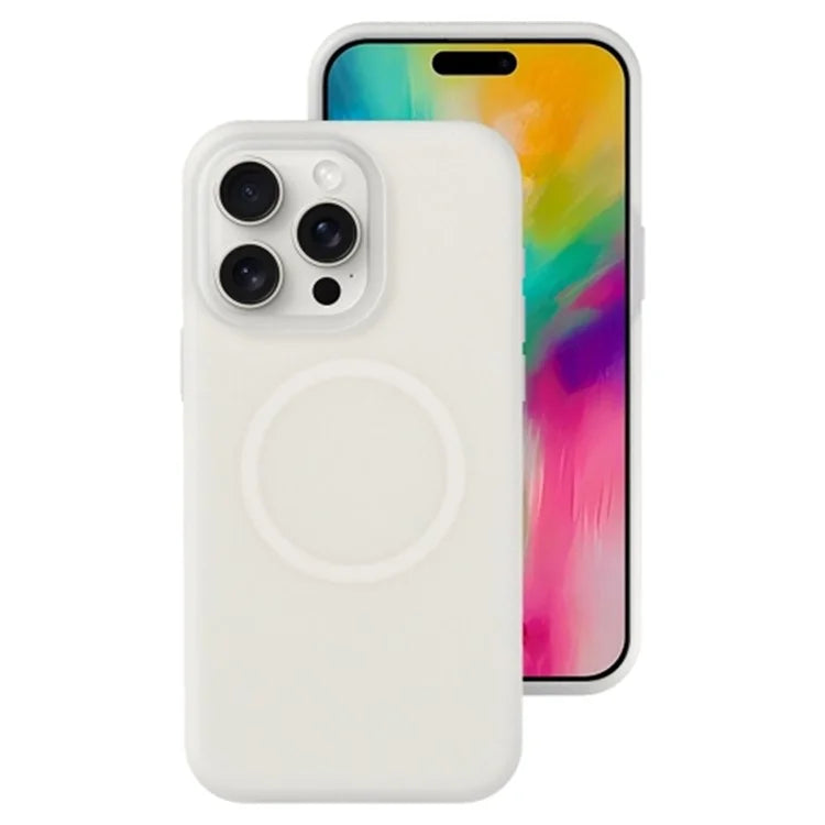 For iPhone 16 Pro Magnetic Case Liquid Silicone Shockproof Phone Cover