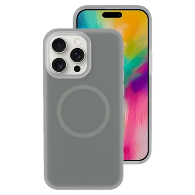 For iPhone 16 Pro Magnetic Case Liquid Silicone Shockproof Phone Cover