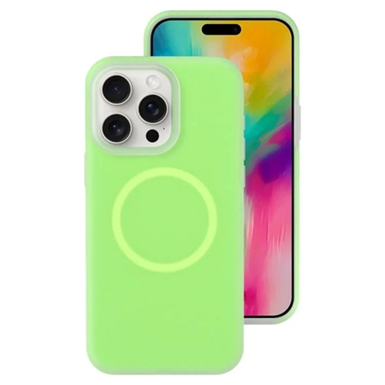 For iPhone 16 Pro Magnetic Case Liquid Silicone Shockproof Phone Cover