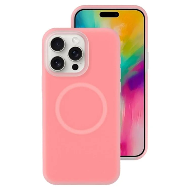 For iPhone 16 Pro Magnetic Case Liquid Silicone Shockproof Phone Cover