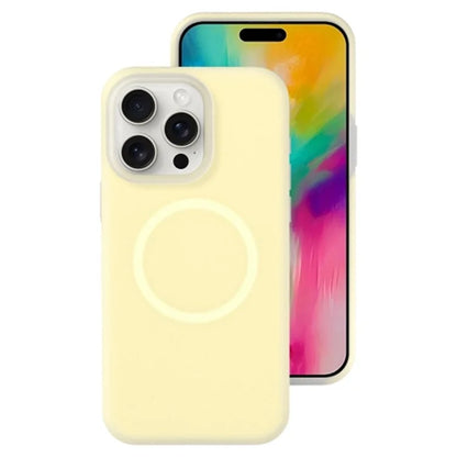 For iPhone 16 Pro Magnetic Case Liquid Silicone Shockproof Phone Cover
