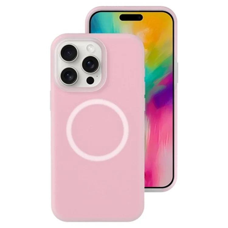 For iPhone 16 Pro Magnetic Case Liquid Silicone Shockproof Phone Cover