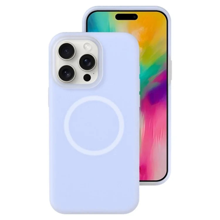 For iPhone 16 Pro Magnetic Case Liquid Silicone Shockproof Phone Cover