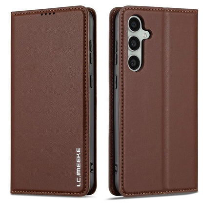 LC.IMEEKE L1 Series for Samsung Galaxy S24 Case PU Leather Wallet Stand Protective Phone Cover