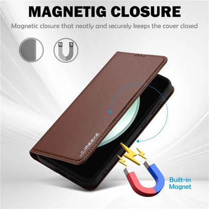 LC.IMEEKE L1 Series for Samsung Galaxy S24 Case PU Leather Wallet Stand Protective Phone Cover