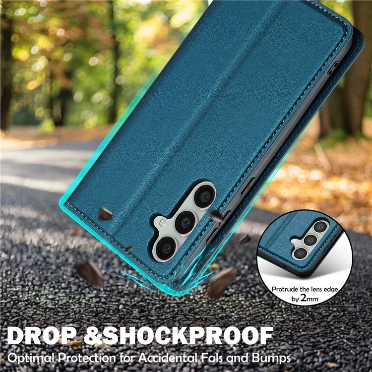 LC.IMEEKE L1 Series for Samsung Galaxy S24 Case PU Leather Wallet Stand Protective Phone Cover
