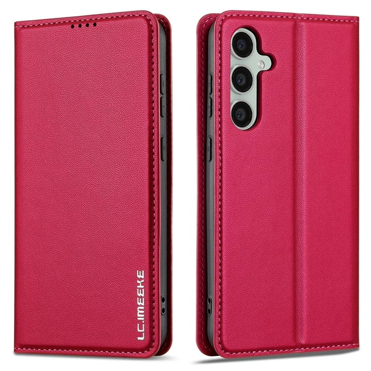 LC.IMEEKE L1 Series for Samsung Galaxy S24 Case PU Leather Wallet Stand Protective Phone Cover