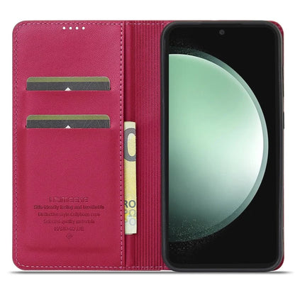 LC.IMEEKE L1 Series for Samsung Galaxy S24 Case PU Leather Wallet Stand Protective Phone Cover