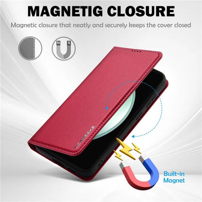 LC.IMEEKE L1 Series for Samsung Galaxy S24 Case PU Leather Wallet Stand Protective Phone Cover