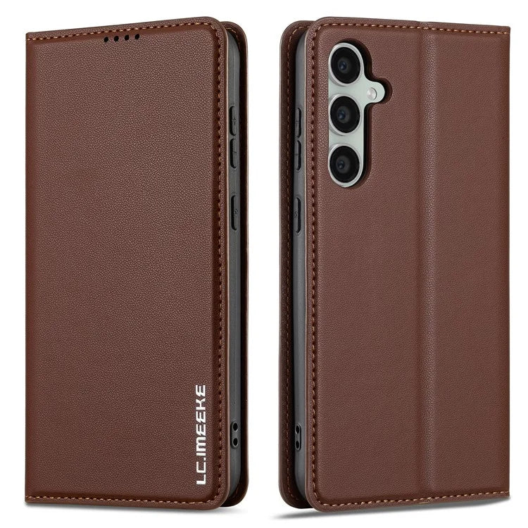 LC.IMEEKE L1 Series for Samsung Galaxy S24+ Case PU Leather Wallet Stand Protective Phone Cover