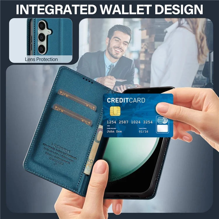 LC.IMEEKE L1 Series for Samsung Galaxy S24+ Case PU Leather Wallet Stand Protective Phone Cover