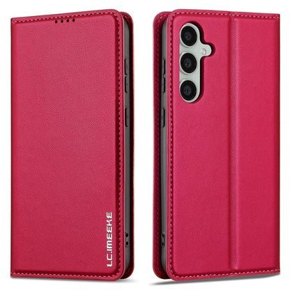 LC.IMEEKE L1 Series for Samsung Galaxy S24+ Case PU Leather Wallet Stand Protective Phone Cover