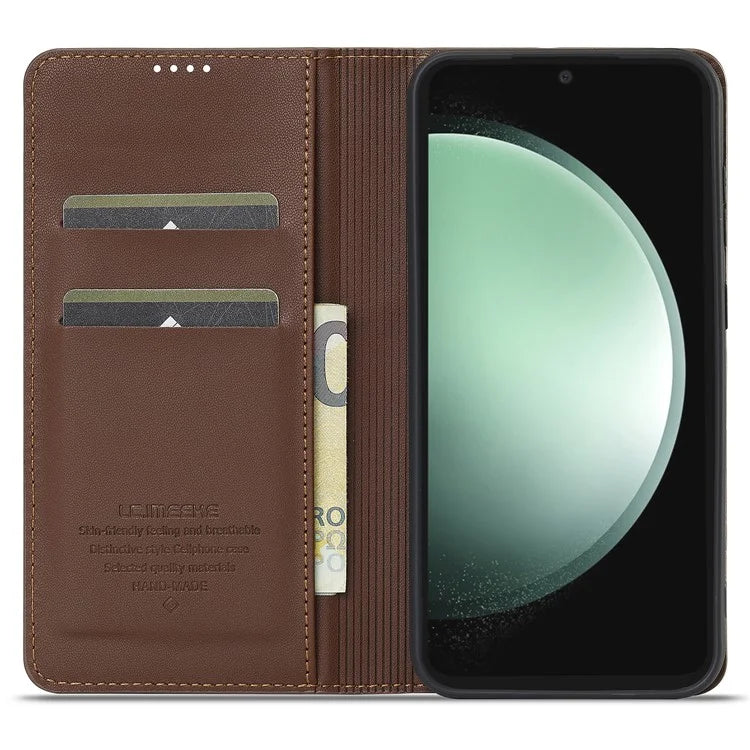 LC.IMEEKE L1 Series for Samsung Galaxy S23 FE Case PU Leather Wallet Stand Protective Phone Cover