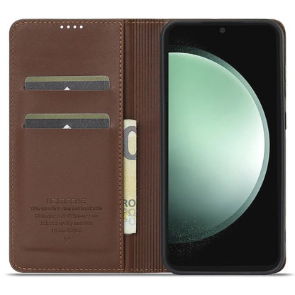 LC.IMEEKE L1 Series for Samsung Galaxy S23 FE Case PU Leather Wallet Stand Protective Phone Cover