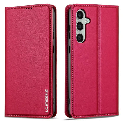 LC.IMEEKE L1 Series for Samsung Galaxy S23 FE Case PU Leather Wallet Stand Protective Phone Cover