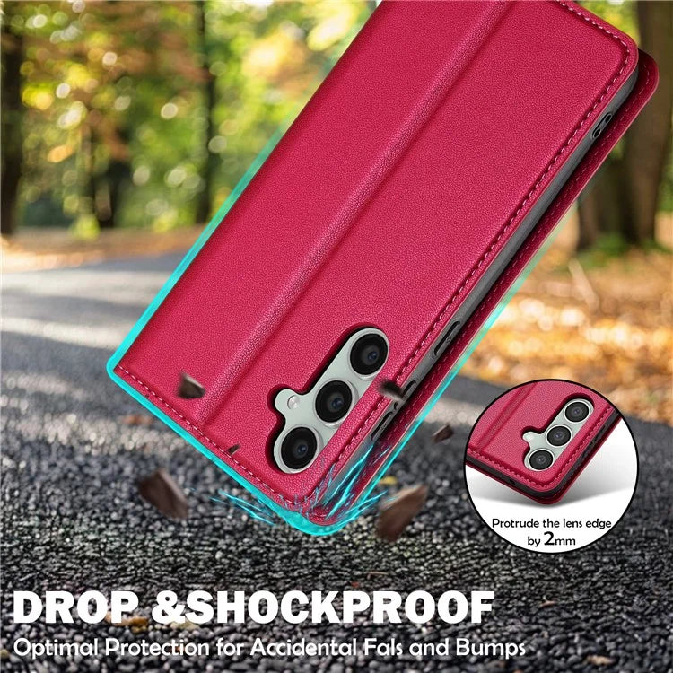 LC.IMEEKE L1 Series for Samsung Galaxy S23 FE Case PU Leather Wallet Stand Protective Phone Cover