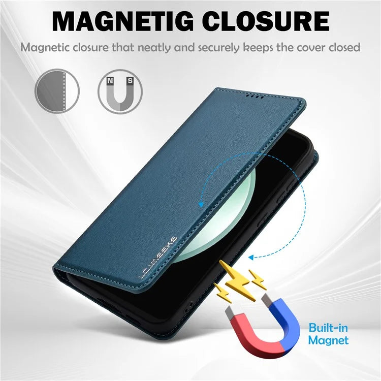 LC.IMEEKE L1 Series for Samsung Galaxy S23 FE Case PU Leather Wallet Stand Protective Phone Cover