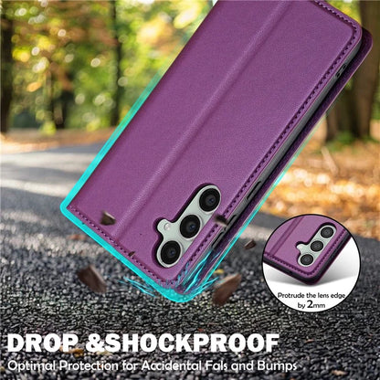 LC.IMEEKE L1 Series for Samsung Galaxy S23 FE Case PU Leather Wallet Stand Protective Phone Cover