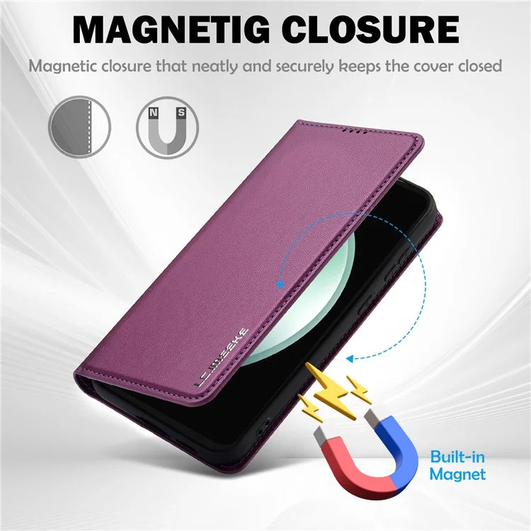 LC.IMEEKE L1 Series for Samsung Galaxy S23 FE Case PU Leather Wallet Stand Protective Phone Cover