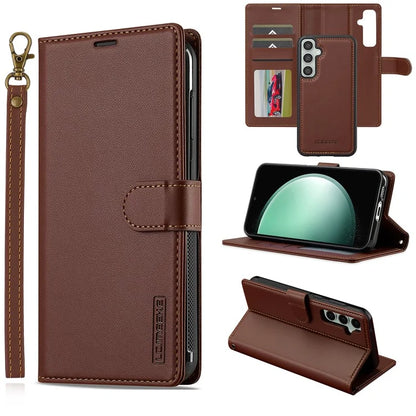LC.IMEEKE L2 Series for Samsung Galaxy A15 4G / 5G Case PU Leather Wallet Detachable Magnetic Phone Cover