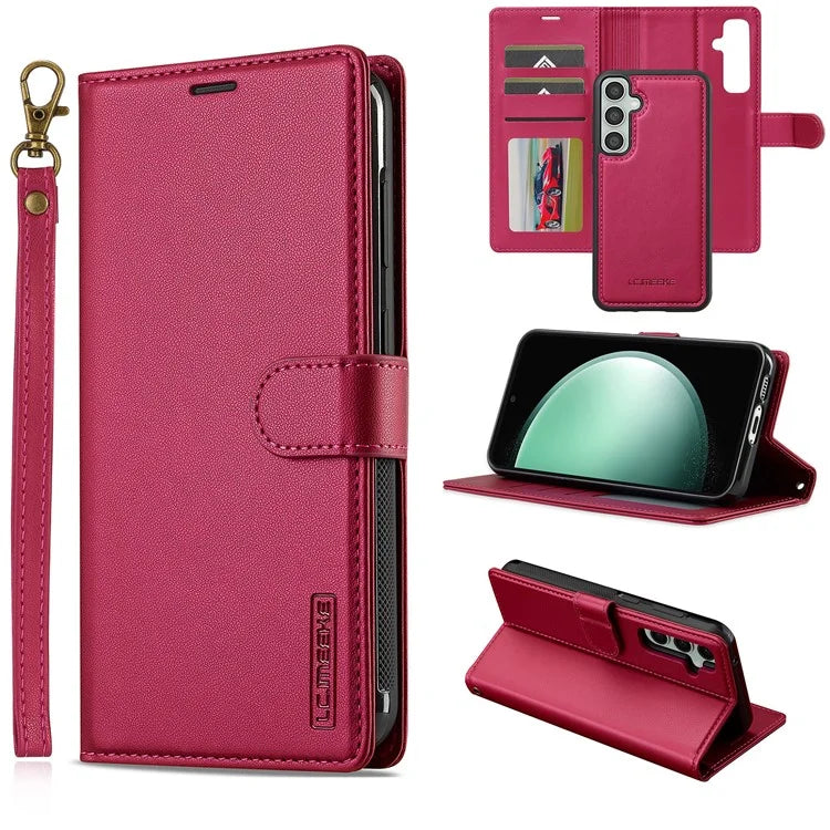 LC.IMEEKE L2 Series for Samsung Galaxy A15 4G / 5G Case PU Leather Wallet Detachable Magnetic Phone Cover