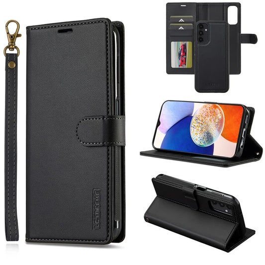 LC.IMEEKE L2 Series for Samsung Galaxy A14 5G Case PU Leather Wallet Detachable Magnetic Phone Cover