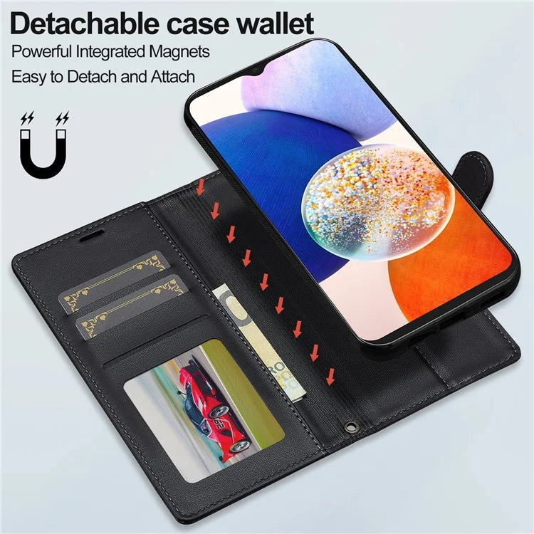 LC.IMEEKE L2 Series for Samsung Galaxy A14 5G Case PU Leather Wallet Detachable Magnetic Phone Cover
