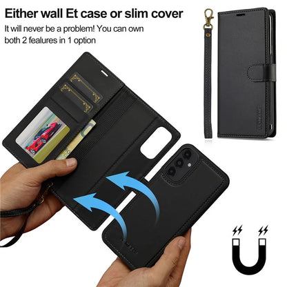 LC.IMEEKE L2 Series for Samsung Galaxy A14 5G Case PU Leather Wallet Detachable Magnetic Phone Cover