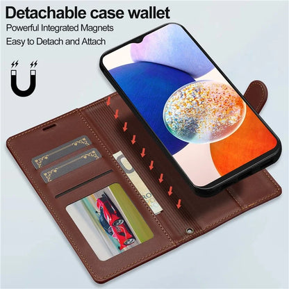 LC.IMEEKE L2 Series for Samsung Galaxy A14 5G Case PU Leather Wallet Detachable Magnetic Phone Cover