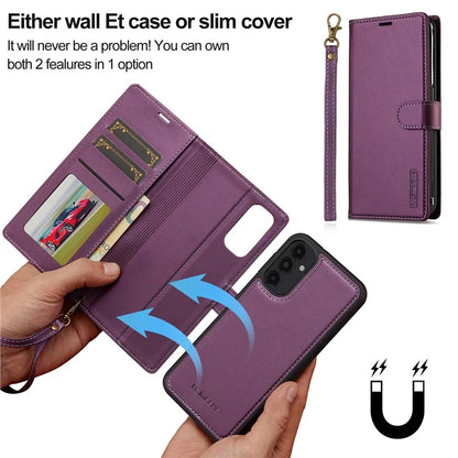 LC.IMEEKE L2 Series for Samsung Galaxy A14 5G Case PU Leather Wallet Detachable Magnetic Phone Cover