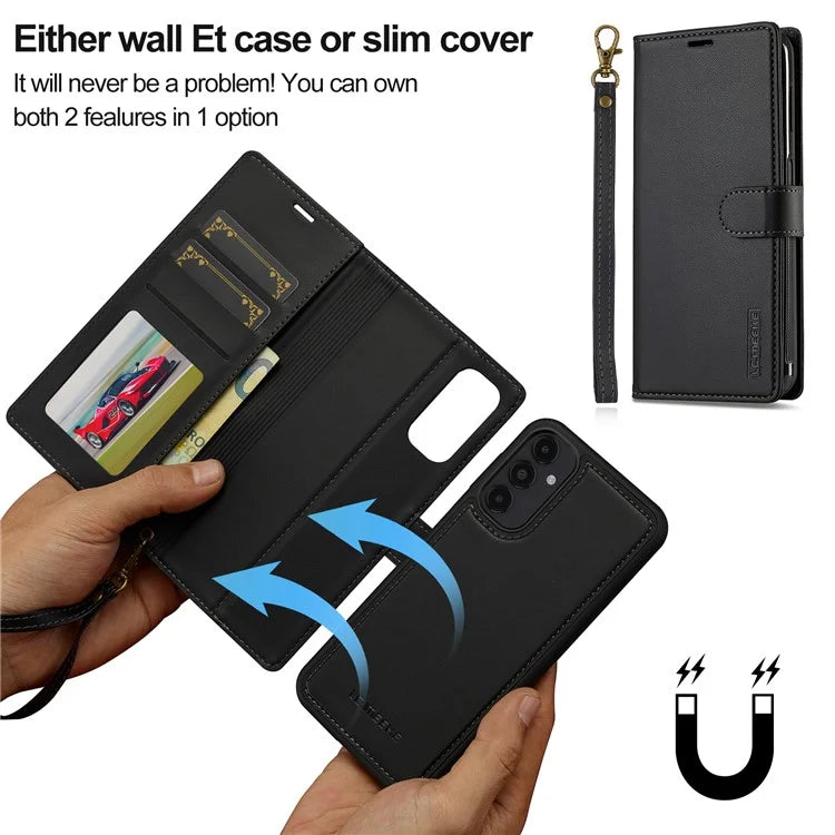 LC.IMEEKE L2 Series for Samsung Galaxy A34 5G Case PU Leather Wallet Detachable Magnetic Phone Cover
