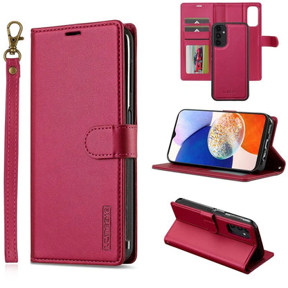LC.IMEEKE L2 Series for Samsung Galaxy A34 5G Case PU Leather Wallet Detachable Magnetic Phone Cover