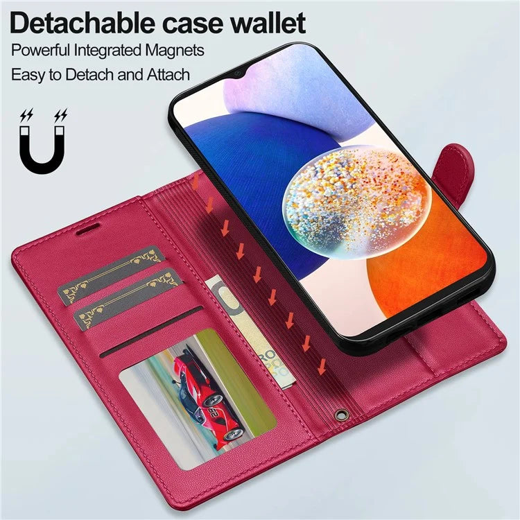 LC.IMEEKE L2 Series for Samsung Galaxy A34 5G Case PU Leather Wallet Detachable Magnetic Phone Cover