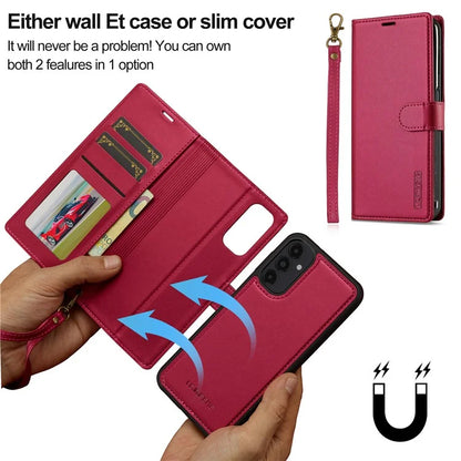LC.IMEEKE L2 Series for Samsung Galaxy A34 5G Case PU Leather Wallet Detachable Magnetic Phone Cover