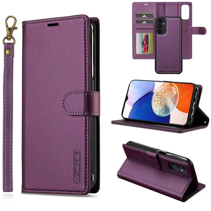 LC.IMEEKE L2 Series for Samsung Galaxy A34 5G Case PU Leather Wallet Detachable Magnetic Phone Cover