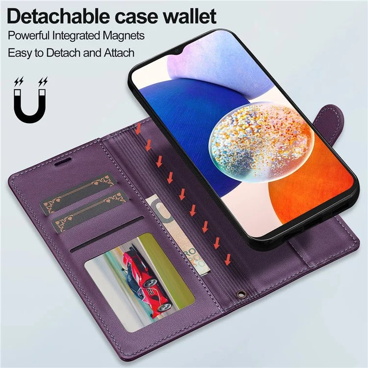 LC.IMEEKE L2 Series for Samsung Galaxy A34 5G Case PU Leather Wallet Detachable Magnetic Phone Cover