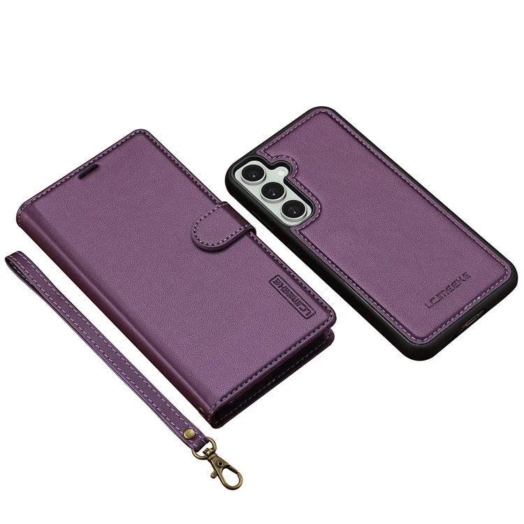 LC.IMEEKE L2 Series for Samsung Galaxy S24 FE Case PU Leather Wallet Detachable Magnetic Phone Cover