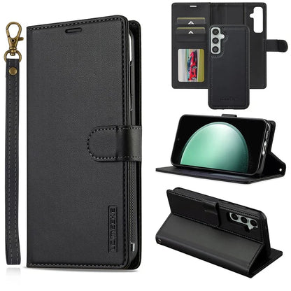 LC.IMEEKE L2 Series for Samsung Galaxy S23 FE Case PU Leather Wallet Detachable Magnetic Phone Cover