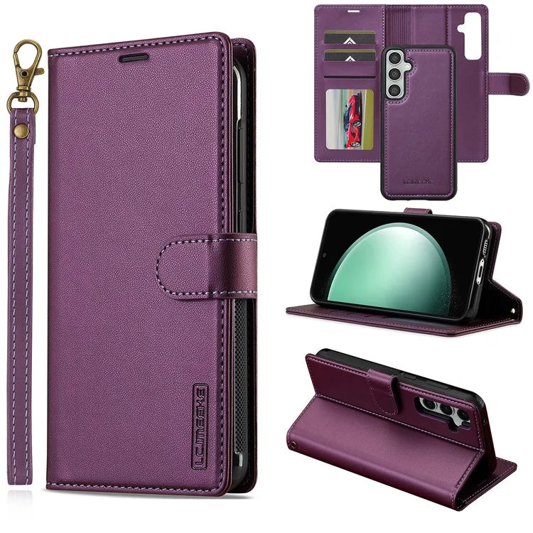 LC.IMEEKE L2 Series for Samsung Galaxy S23 FE Case PU Leather Wallet Detachable Magnetic Phone Cover