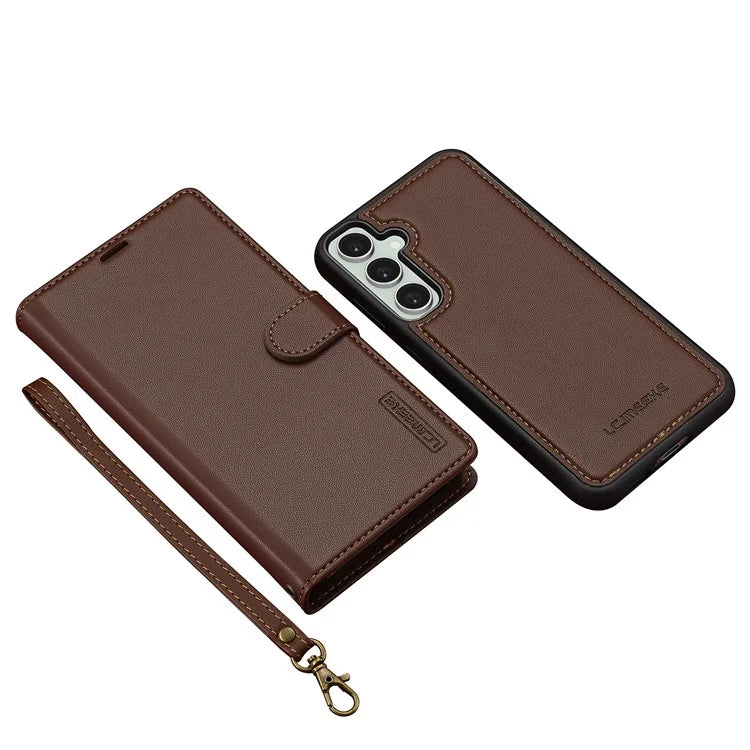 LC.IMEEKE L2 Series for Samsung Galaxy S23 FE Case PU Leather Wallet Detachable Magnetic Phone Cover