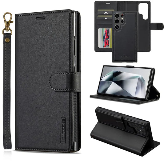 LC.IMEEKE L2 Series for Samsung Galaxy S23 Ultra Case PU Leather Wallet Detachable Magnetic Phone Cover