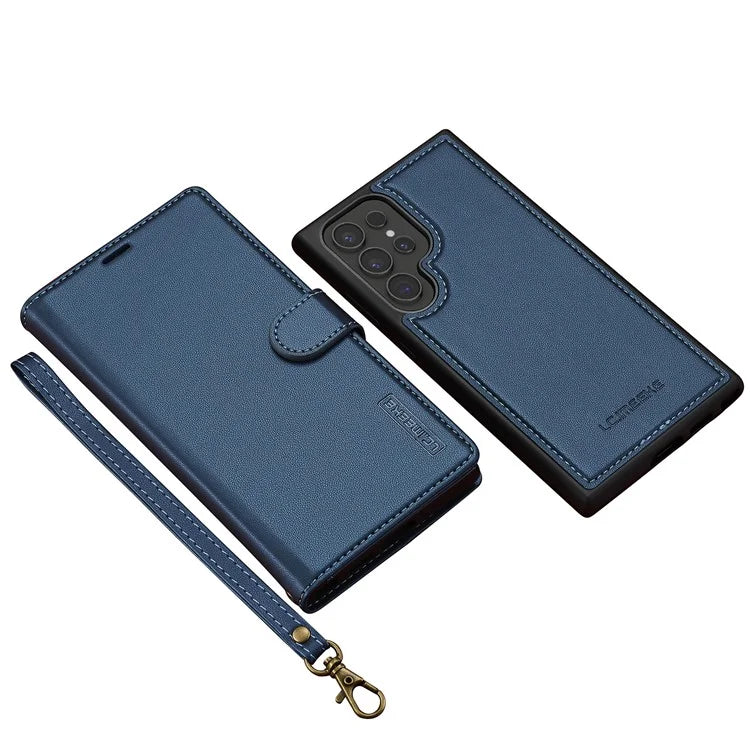 LC.IMEEKE L2 Series for Samsung Galaxy S23 Ultra Case PU Leather Wallet Detachable Magnetic Phone Cover