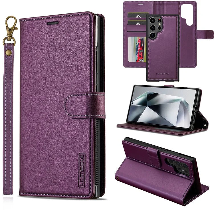 LC.IMEEKE L2 Series for Samsung Galaxy S23 Ultra Case PU Leather Wallet Detachable Magnetic Phone Cover
