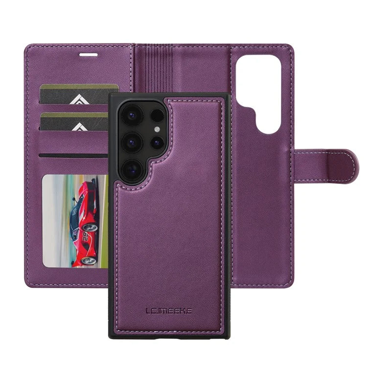 LC.IMEEKE L2 Series for Samsung Galaxy S23 Ultra Case PU Leather Wallet Detachable Magnetic Phone Cover